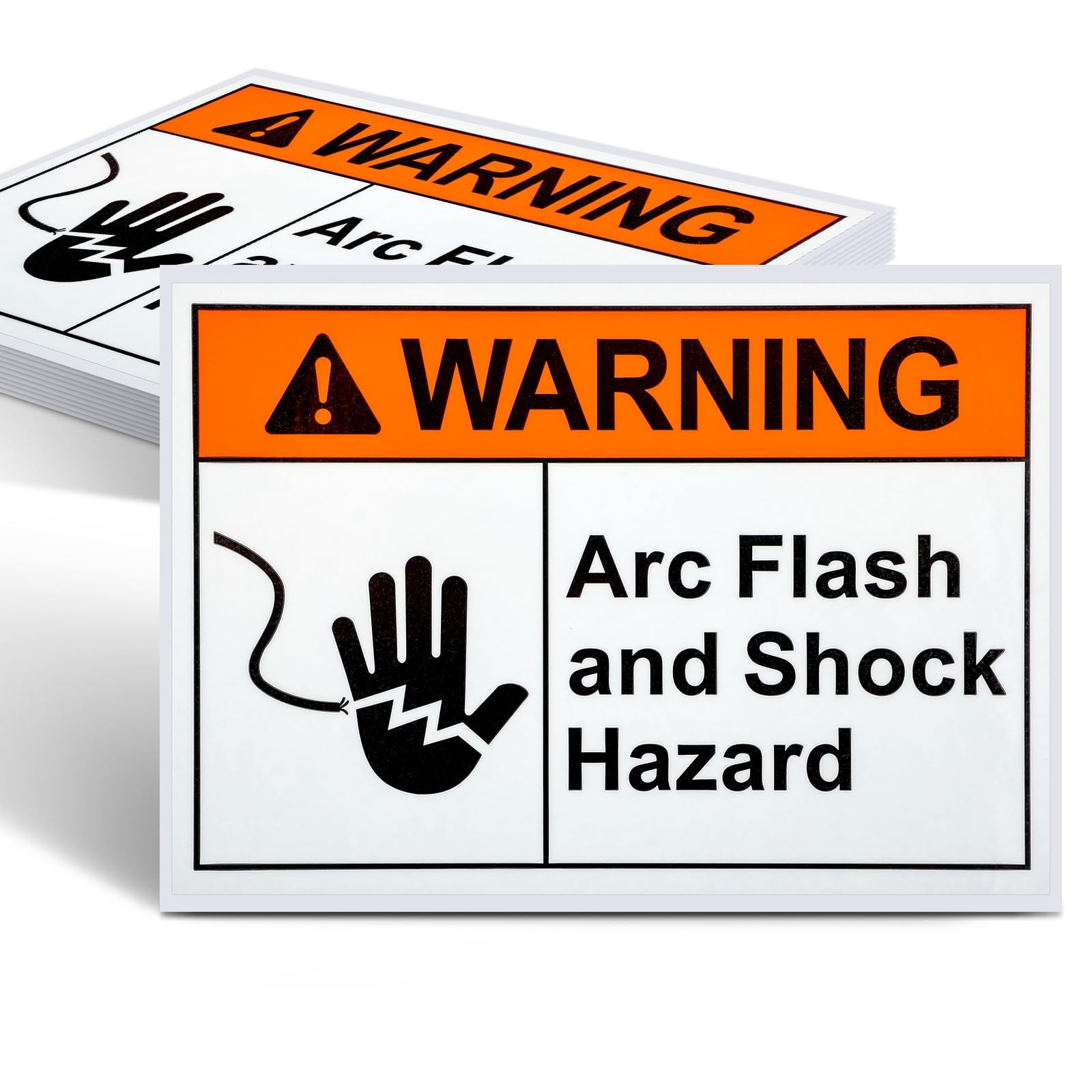 10 Pack Warning Arc Flash and Shock Hazard Label Decal – 5 x 3.5 In Vinyl Lab…