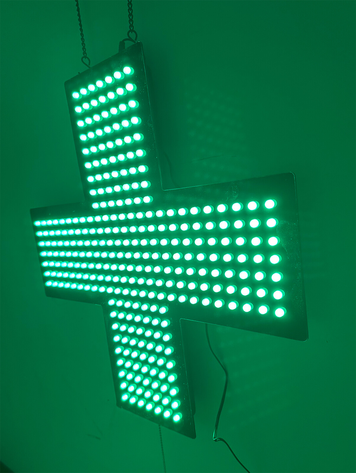 Pharmacy Dispensary Display LED Sign Green Medical Cross Window Sign 19″ x 19″
