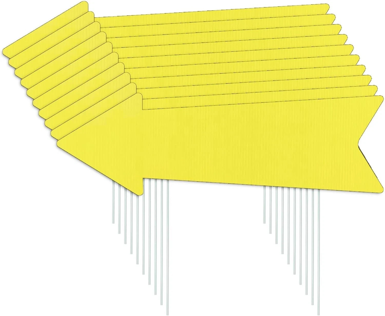 Yellow Arrow Signs with Stakes 16 X 5 Inches,This Way Directional Arrow Yard Sig