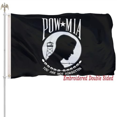 3×5 ft POW MIA Flag Heavy Duty 340D Nylon, Anti-Fading, 2 Brass Grommets