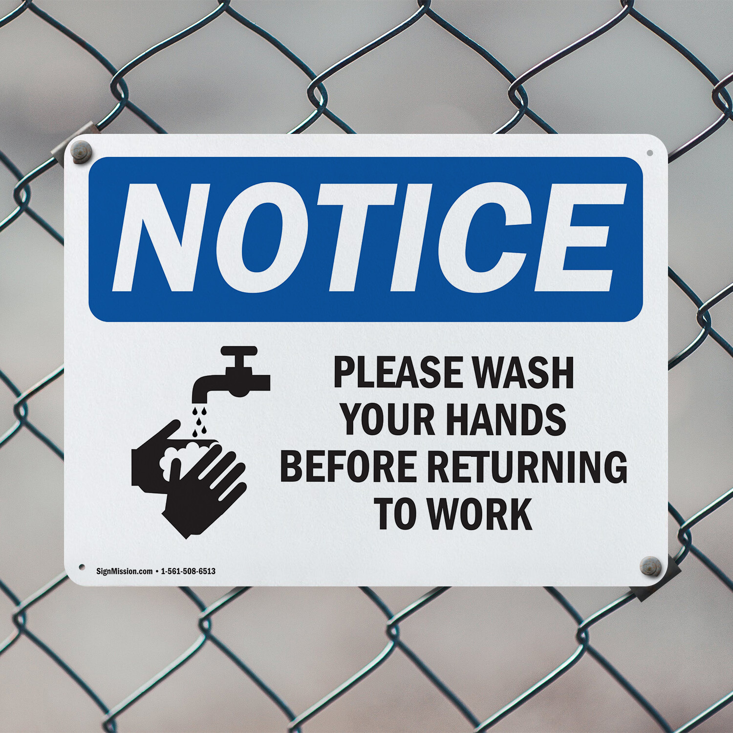 (2 Pack) Please Wash Your Hands Before OSHA Notice Sign Decal Metal Plastic