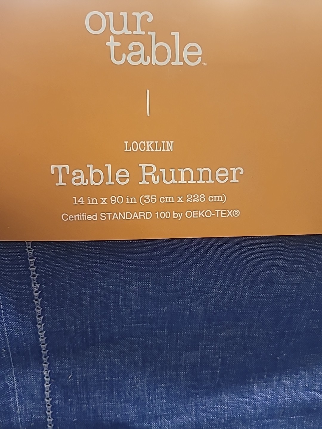 Our Table- Table Runner Locklin Blue 14 In X 90 In