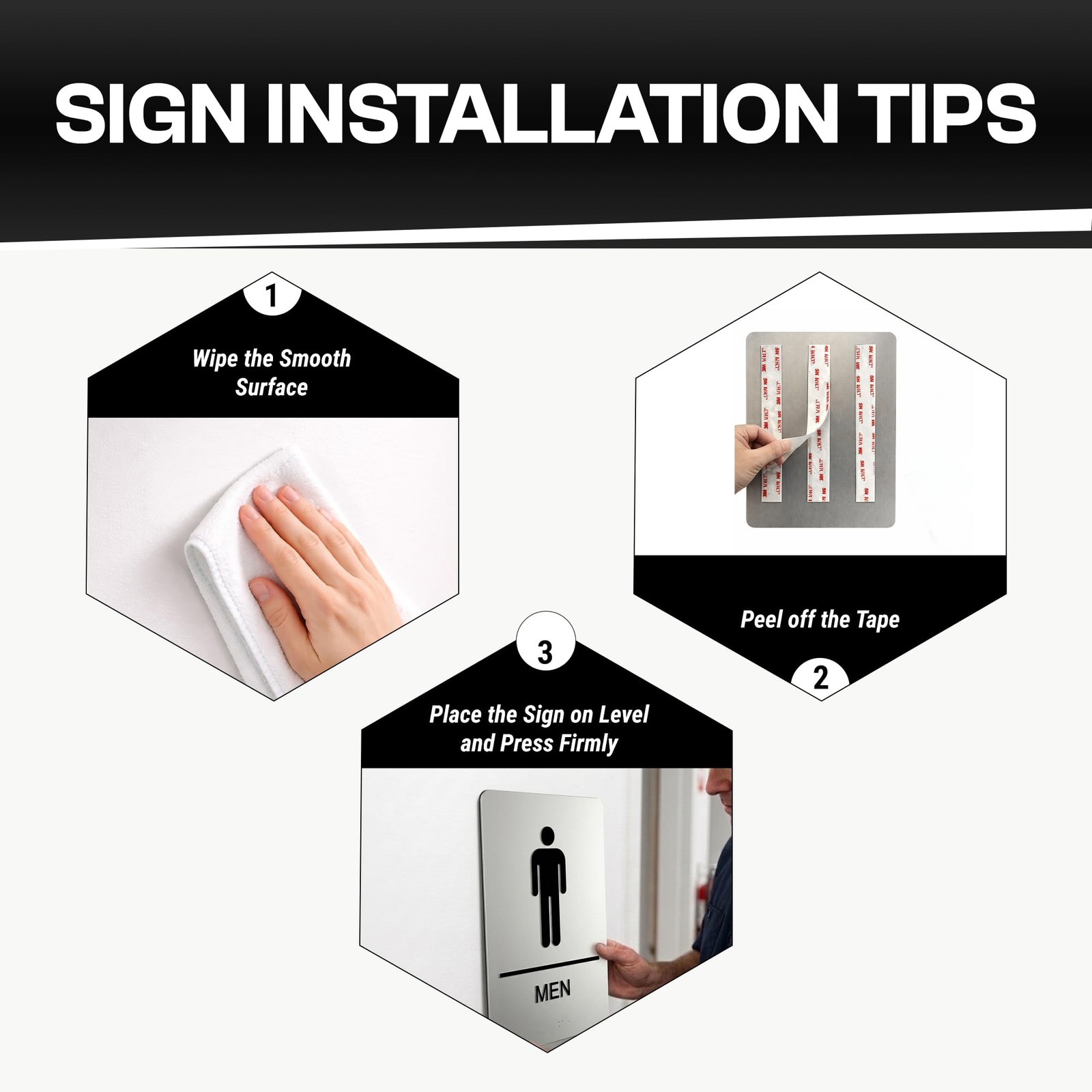 Men & Women Restroom Signs ADA Compliant Bathroom Rigns for Offices Restaurants