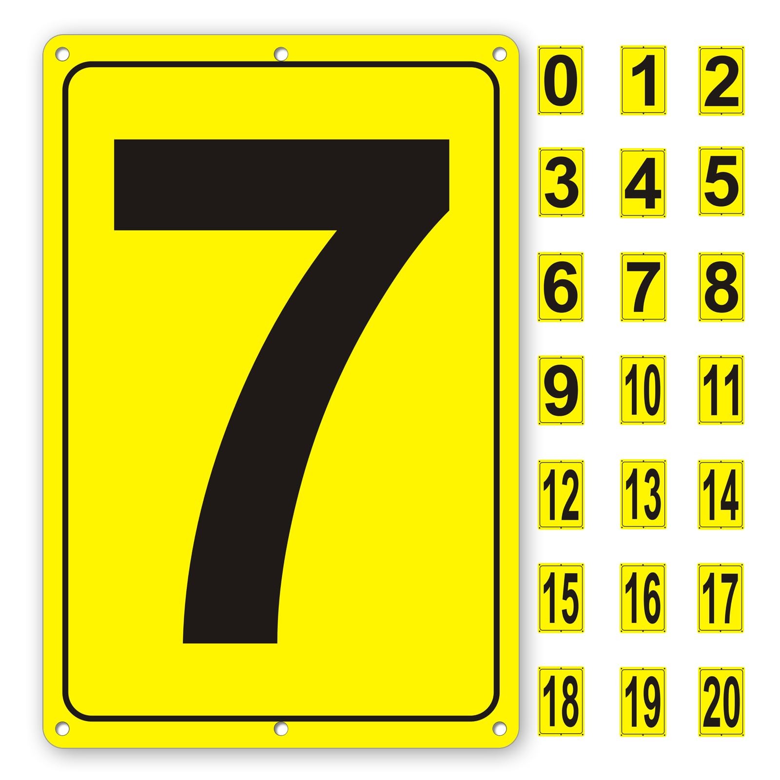 Number Sign 7 Tennis Court Parking Lots 12×8 Inch Weatherproof Metal