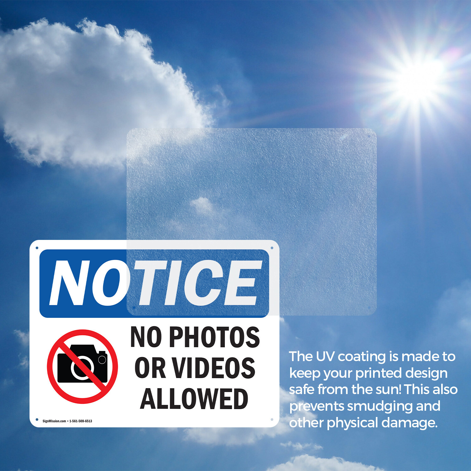 (2 Pack) No Photos Or Video Allowed OSHA Notice Sign Decal Metal Plastic