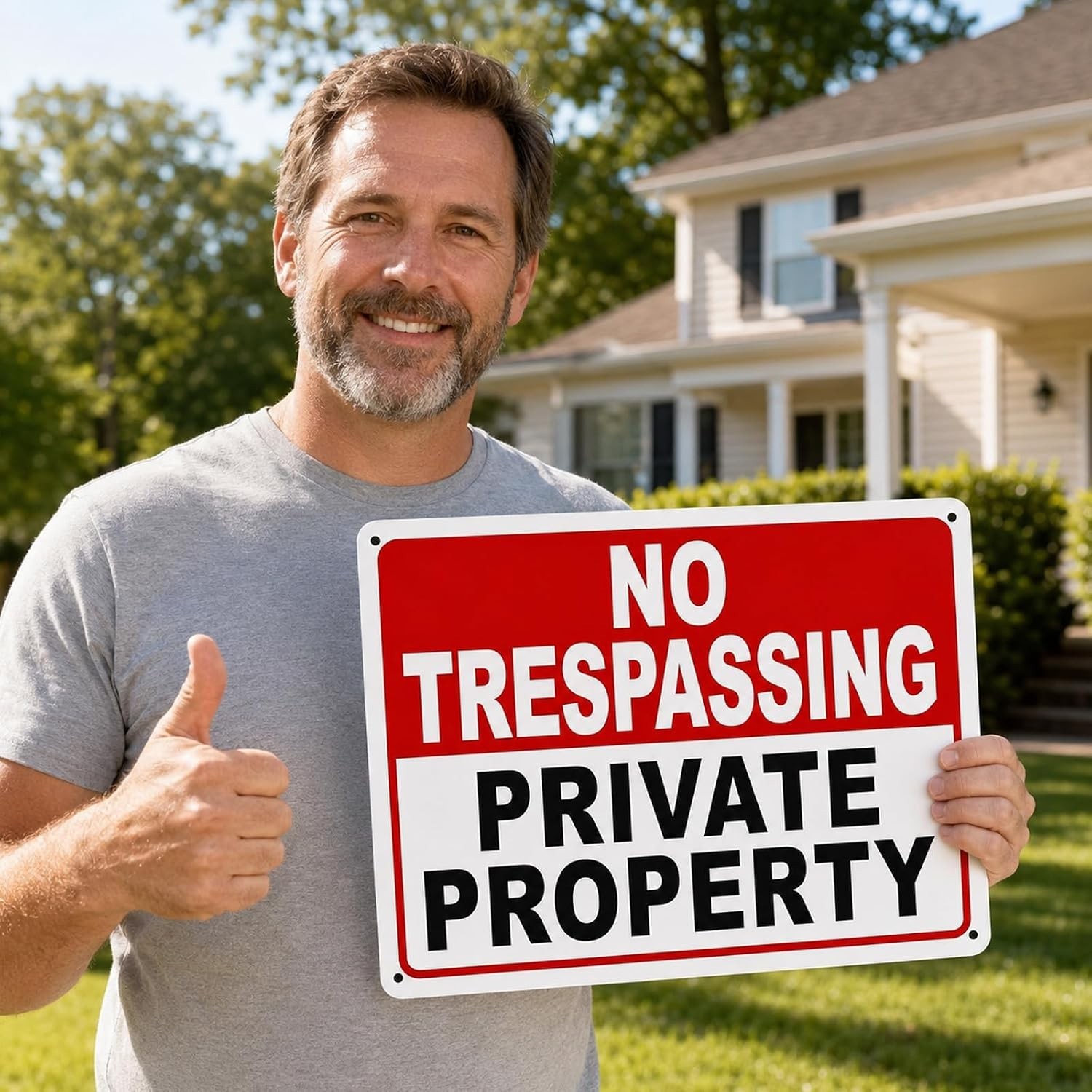4 Pack Large No Trespassing Signs Private Property – 14X10 Inch 40 Mil Heavy Dut