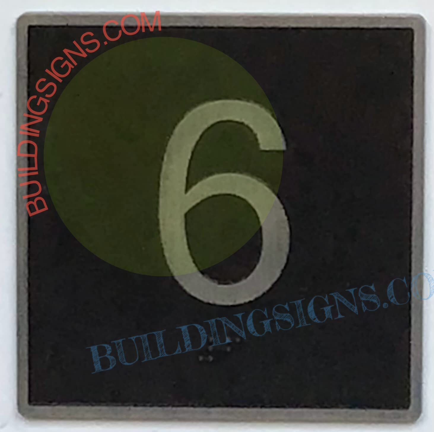 ELEVATOR FLOOR NUMBER 6 SIGN- ELEVATOR JAMB PLATE FLOOR 6 SIGN-REF24-1027