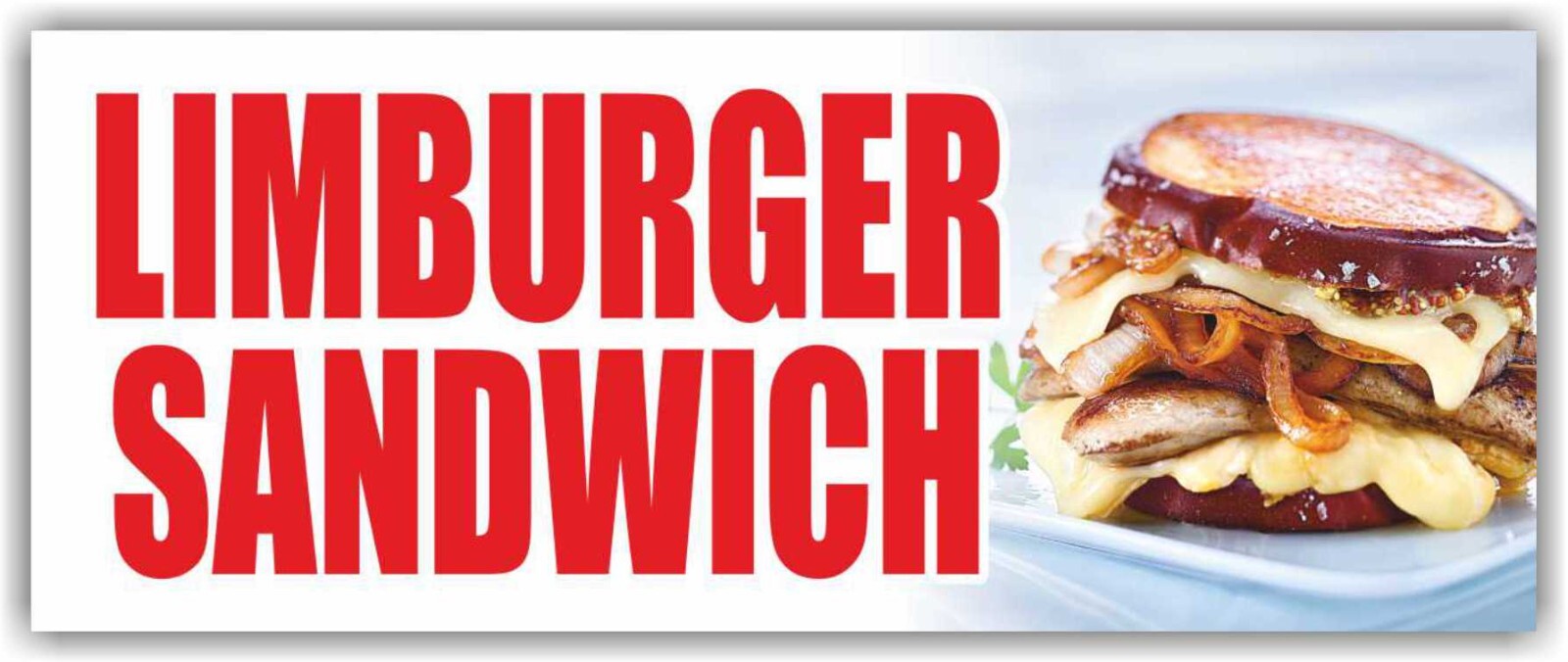 Limburger Sandwich Advertising Banner Vinyl Sign Burger Sub Hot Dog Cheeseburger