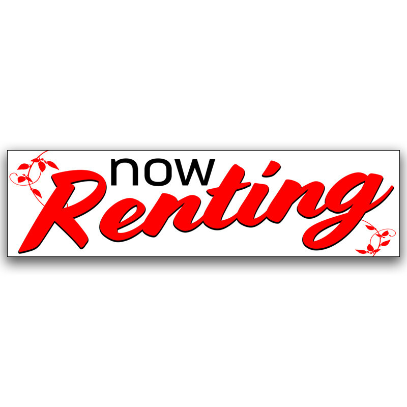 NOW RENTING Vinyl Banner with Optional Sizes (Made in the USA)