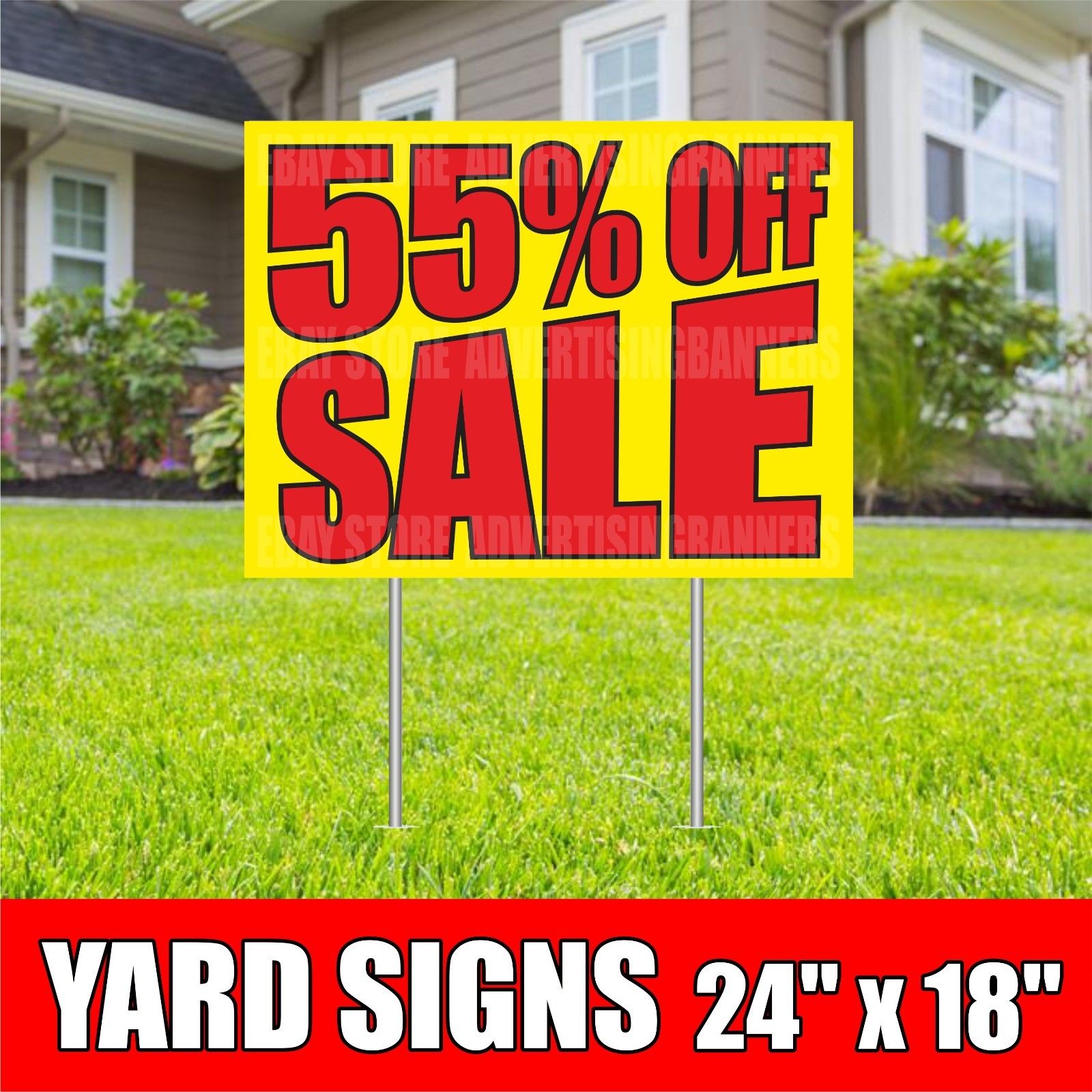 55% OFF SALE Yard Sign with H-Stakes Lawn Sign Clearance Big Discount Holiday