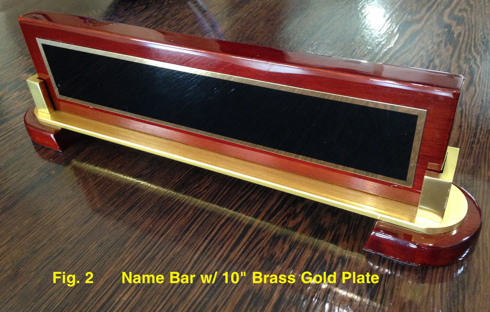 Office Desk Name Bar, Rosewood Piano Finish, Personalized / Custom Name Plate