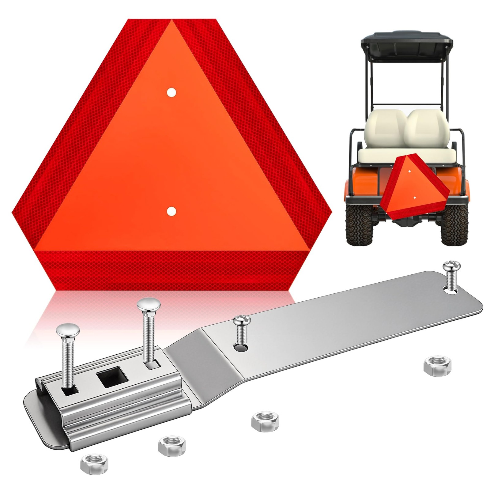 Slow Moving Vehicle Sign, Slow Moving Vehicle Triangle, 14 x 16 Inch, Outdoor…