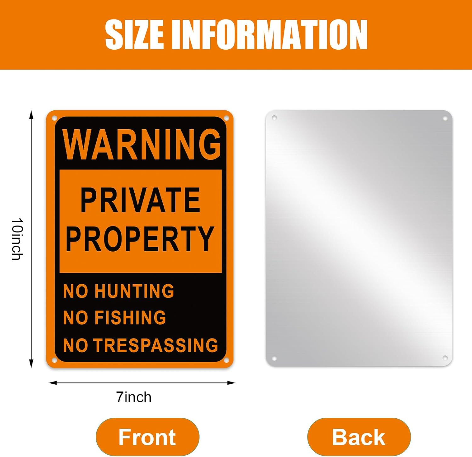 20 Pcs Posted No Trespassing Signs Private Property Weatherproof No Hunting Sign