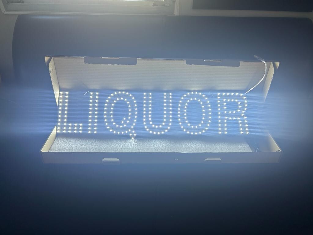 Bright White 10000k LED Light Liquor Sign for Retail Store Shop Business