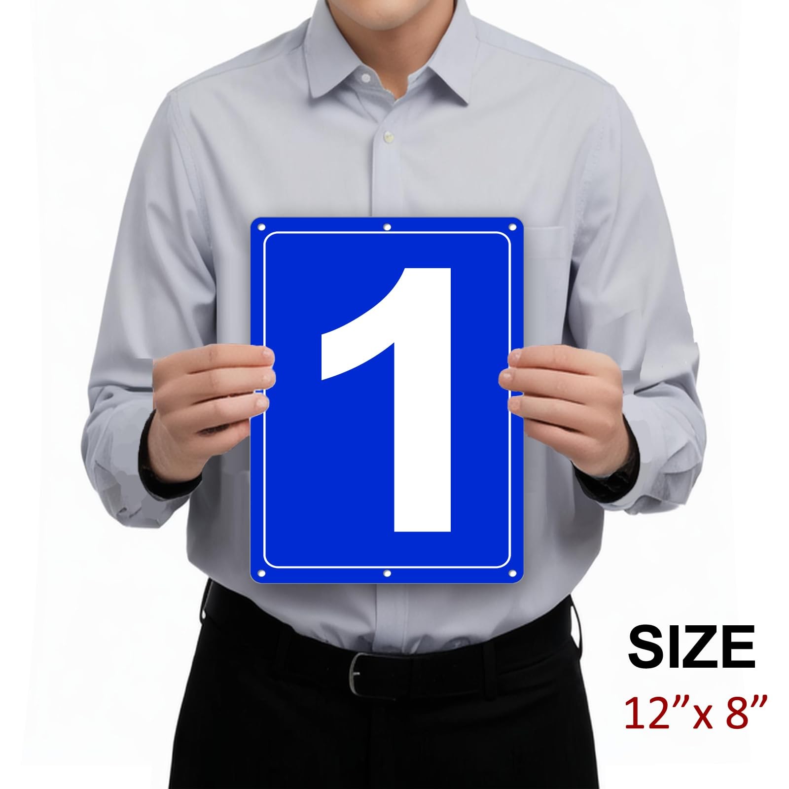 Numbered Sign 1 Aluminum Tennis Court Parking Lot Public Space 12×8 Inch