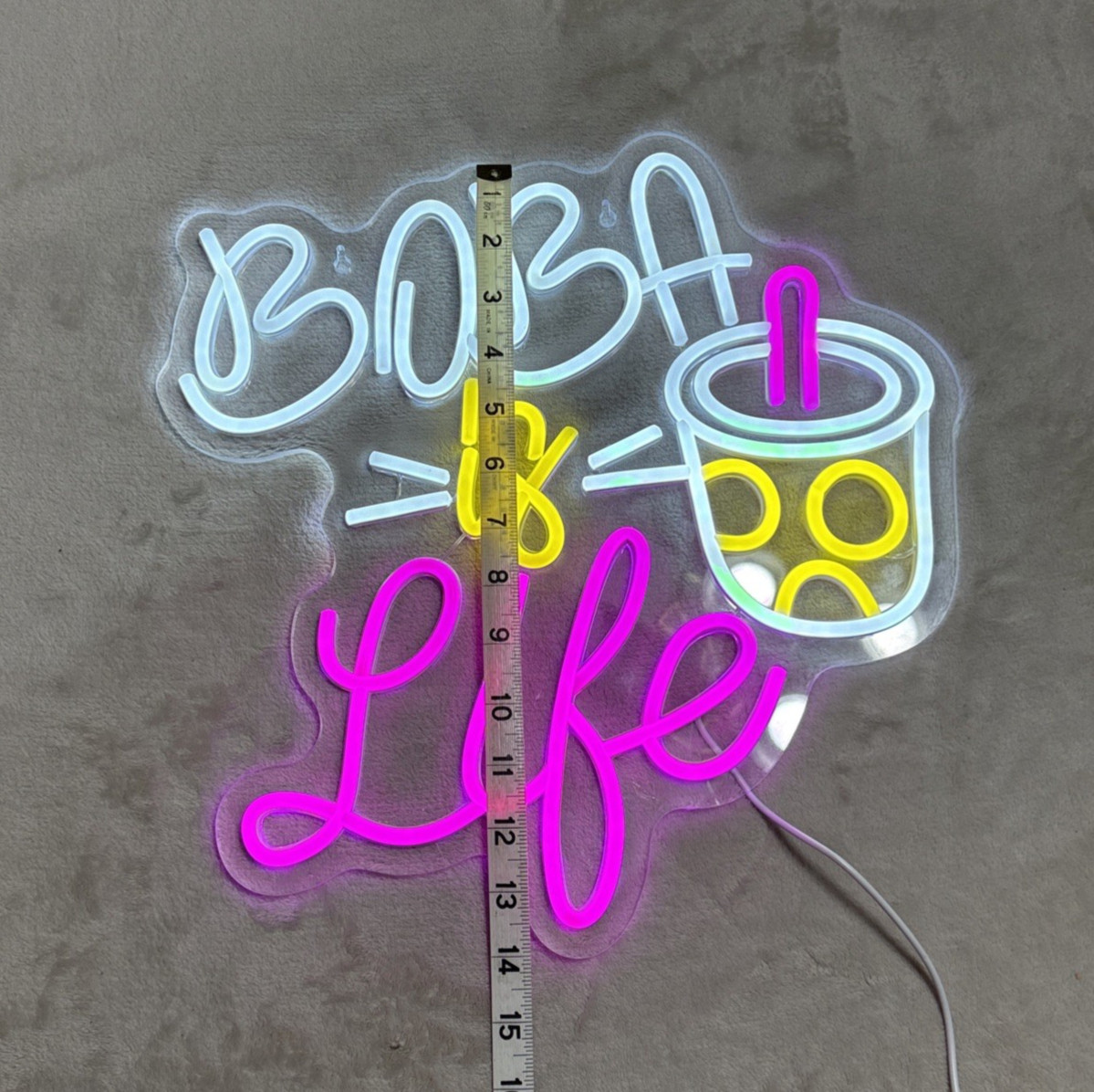 Neon Boba Sign Multicolor Boba Is Life 14″ x 14″ 5 Level Brightness Control