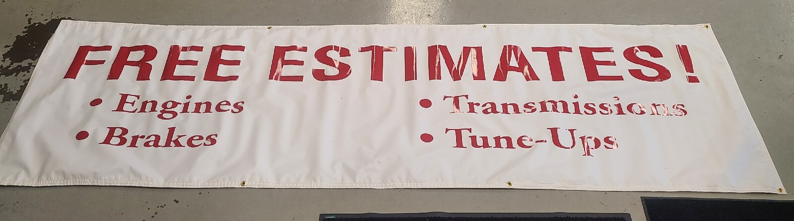 Vinyl Automotive Weatherproof Banner 2ft 10in x 9ft 10in—-FREE ESTIMATES