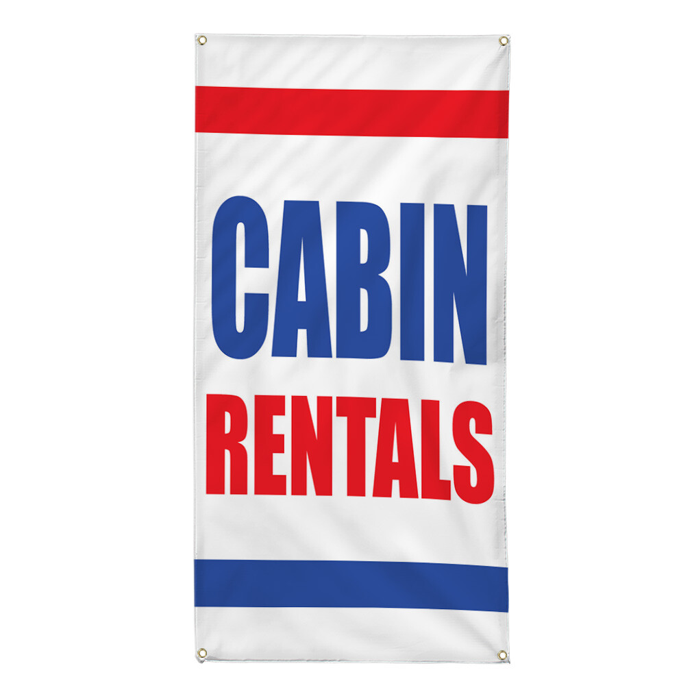 Vertical Vinyl Banner Multiple Sizes Cabin Rentals Business Outdoor