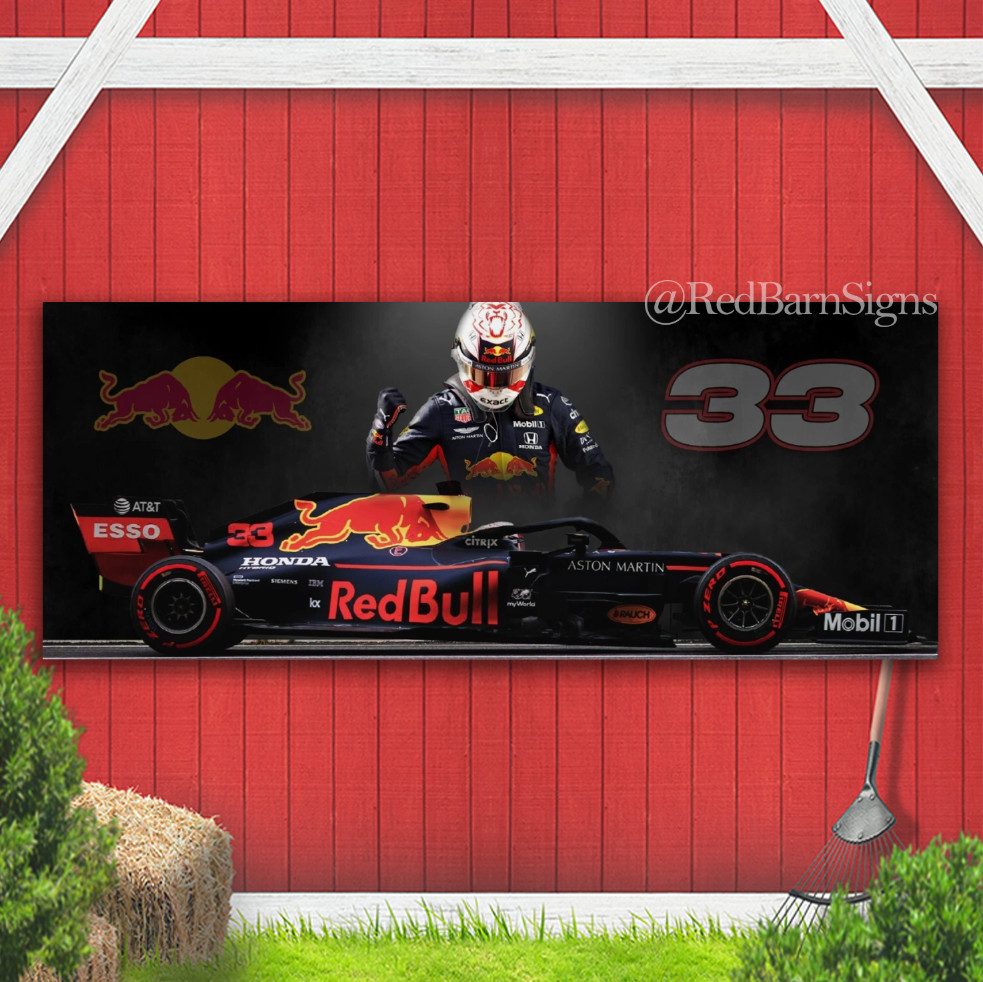Redbull Racing F1 MV33 Indoor Outdoor Banner Sign with grommets