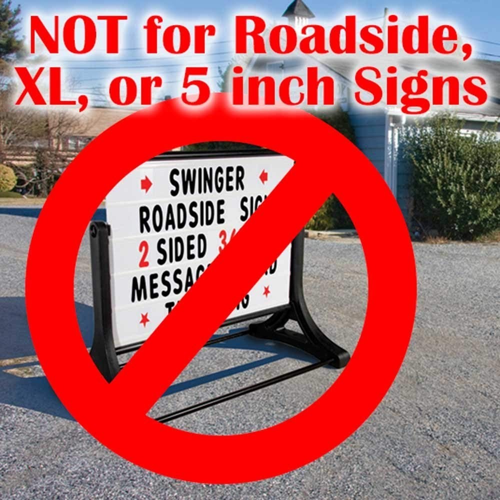 Replacement Numbers for White Sidewalk Signs, 4″ Tracks, 6 Each 0-9, Black/White