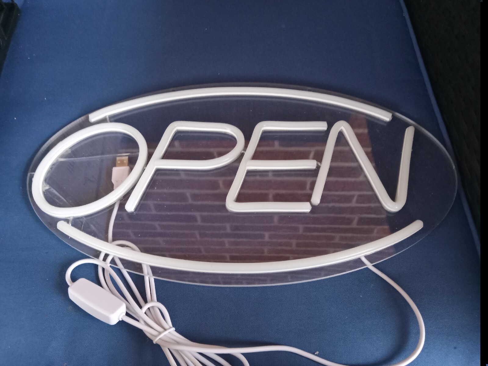 Neon Open Sign for Business Damage But Works Approx Size 16.5 × 9″