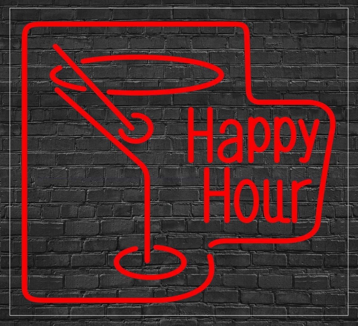 LED Flex Happy Hour Neon Art Supplies Sign for Window/Wall Displays |Advertising