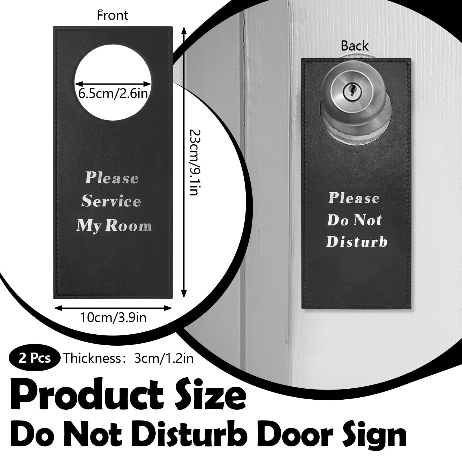 Huakaile PU Do Not Disturb Sign Executive Quality Door Hanger Perfect for Hom…