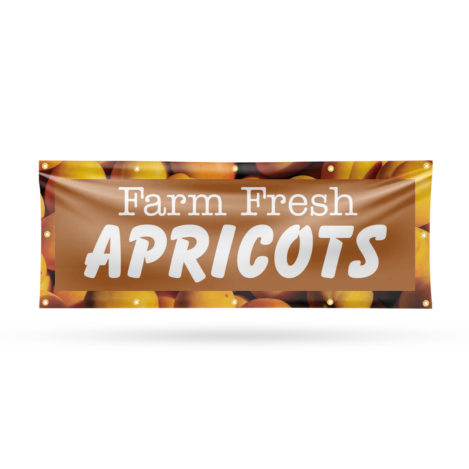 Farm Fresh Apricots Vinyl Banner Sign with Metal Grommets Heavy-Duty