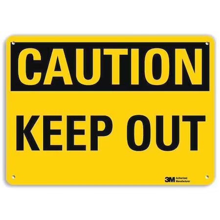 Lyle U4-1468-Ra_10X7 Caution, Keep Out, 10 In W X 7 In H, Vertical Rectangle,