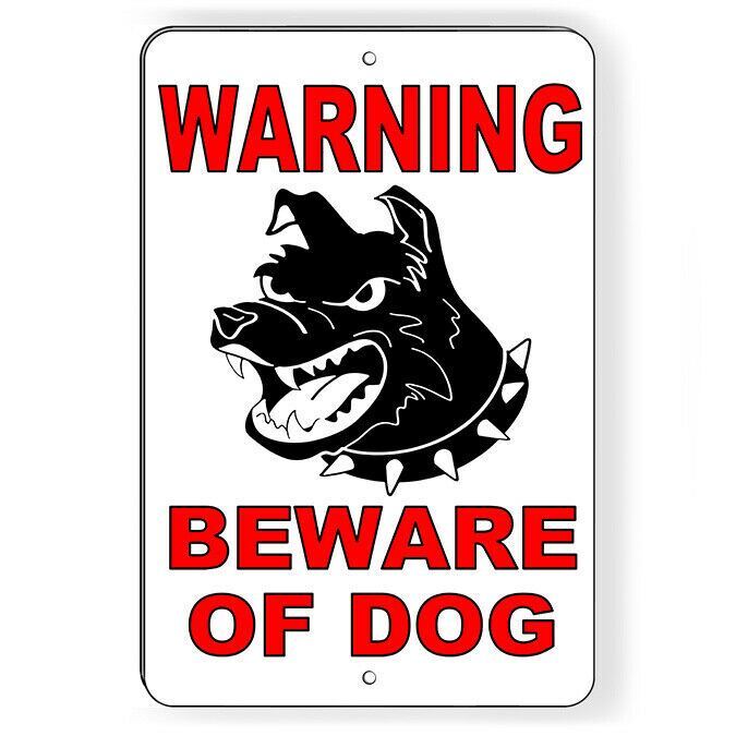 WARNING Beware Of Dog Metal Sign attack beware Security SBD14