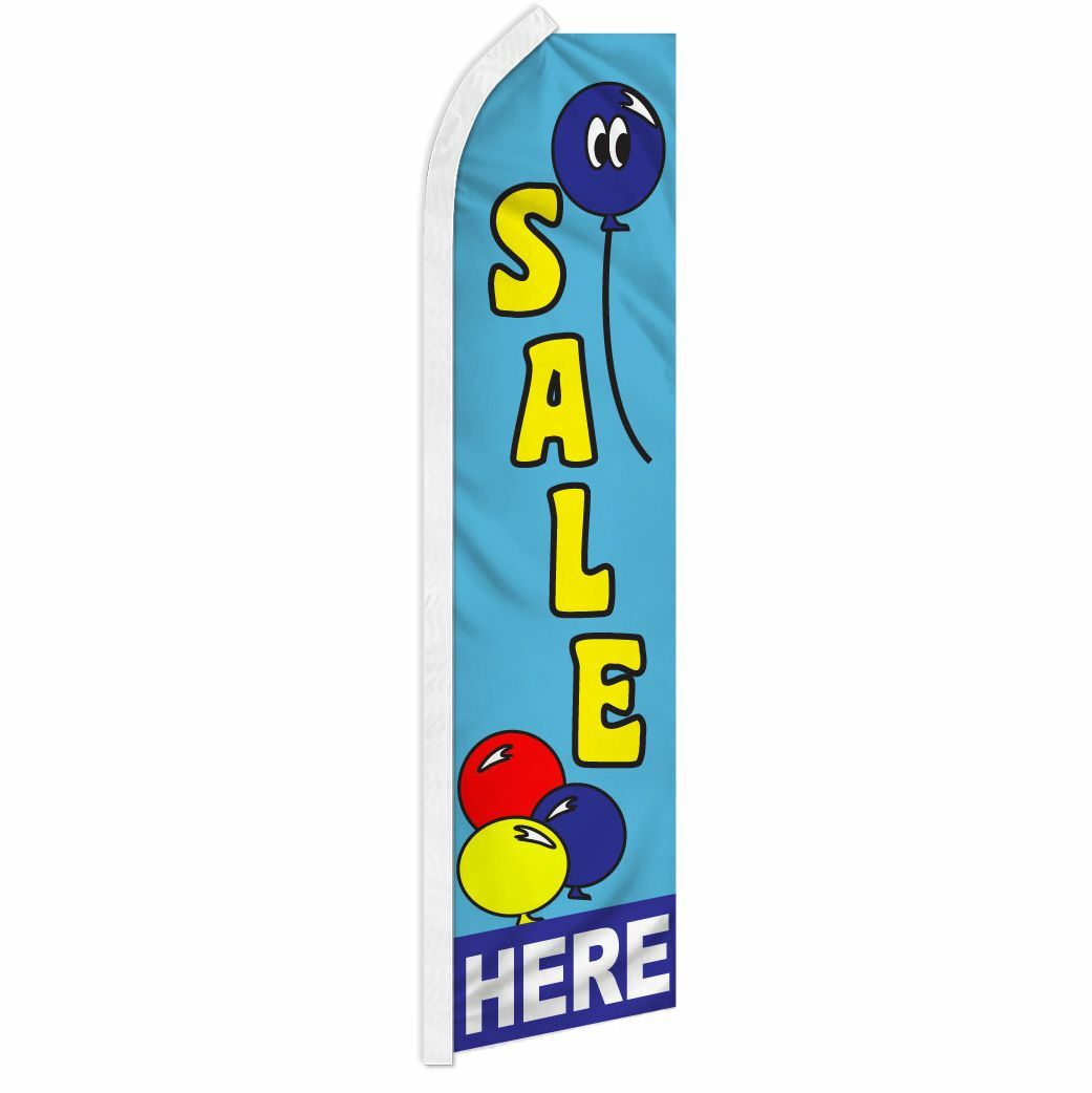 “SALE HERE” advertising super flag swooper banner business sign balloon discount
