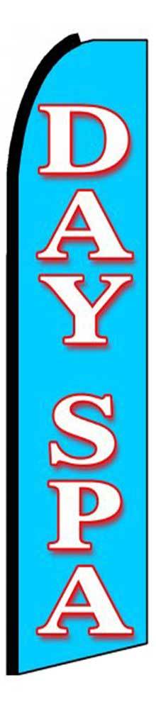 DAY SPA Banner Flag 3′ Wide Advertising Sign Swooper Flutter Feather Bow