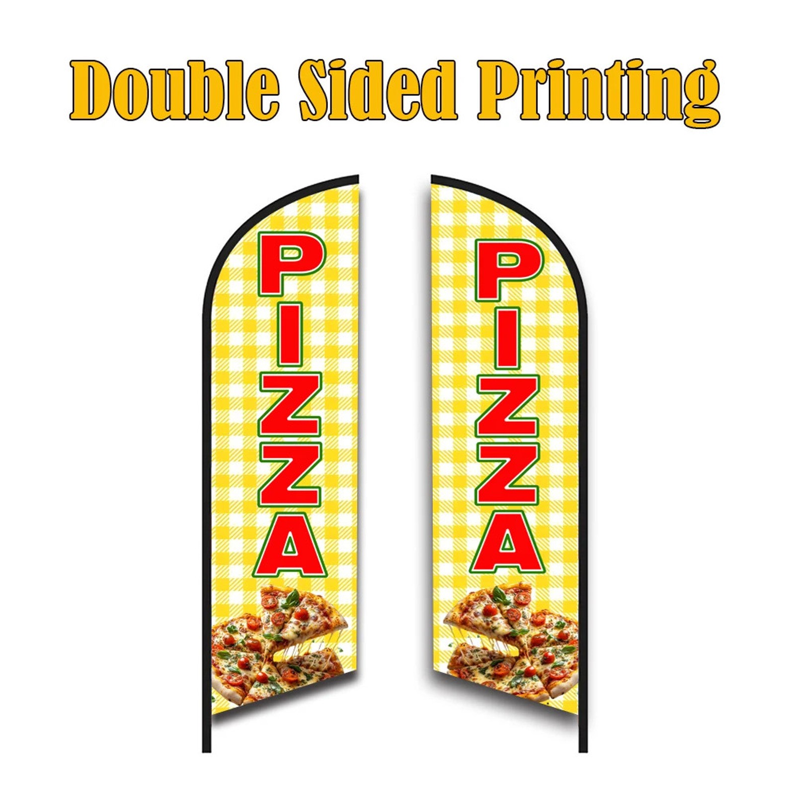 Pizza Feather Flag Beach Banner Hamburg Hot Dog Fries Shake Sandwich Ice Cream