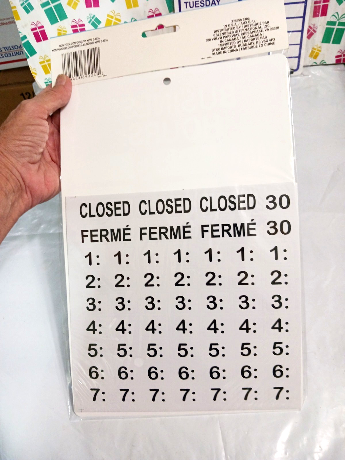 Open Closed and Business Hours Sign Kits. You get both. 11 1/4 x 7 1/4 Dry erase