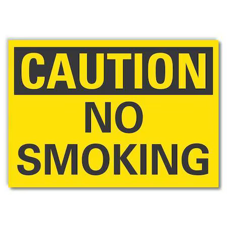 Lyle Lcu3-0210-Rd_10X7 Caution No Smoking Sign, 7″ H, 10″ W, Reflective