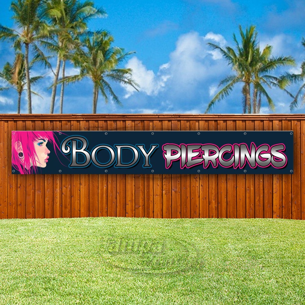BODY PIERCINGS Advertising Tattoo Modify Vinyl Banner Flag Sign USA XL02343