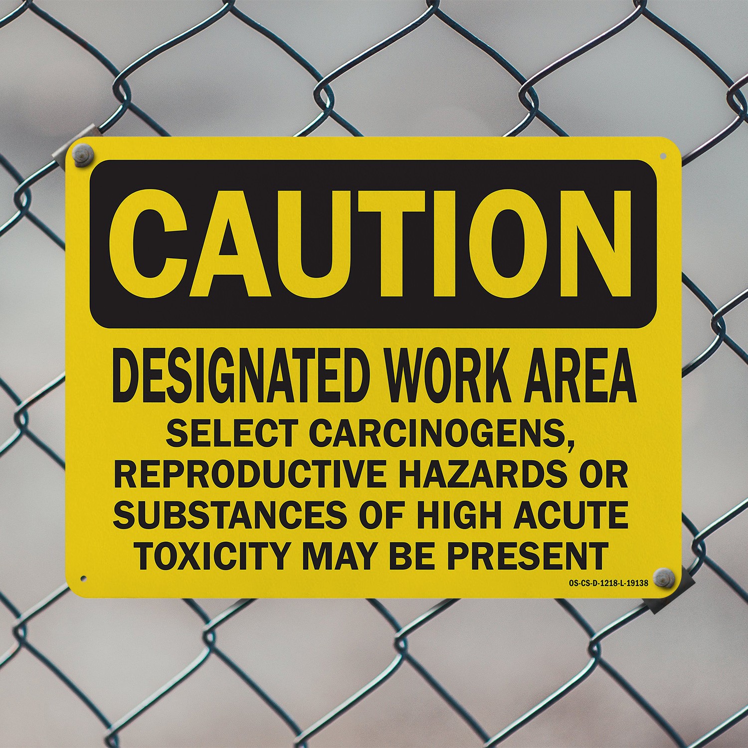 Designated Work Area Select Carcinogens Reproductive Hazards OSHA – 5 or 10 Pack