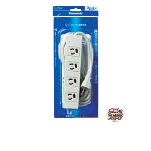 NEW Panasonic OA Power Strip Grounded 15A Locking Type 4 Outlets Gray 1m Cord