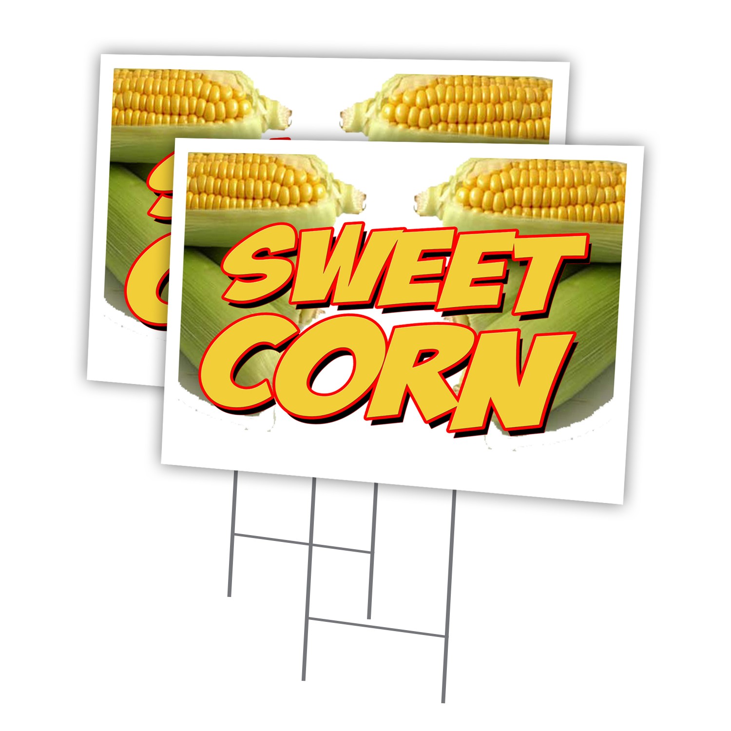 Sweet Corn Multi-Pack of Yard Signs & Stake outdoor plastic coroplast window