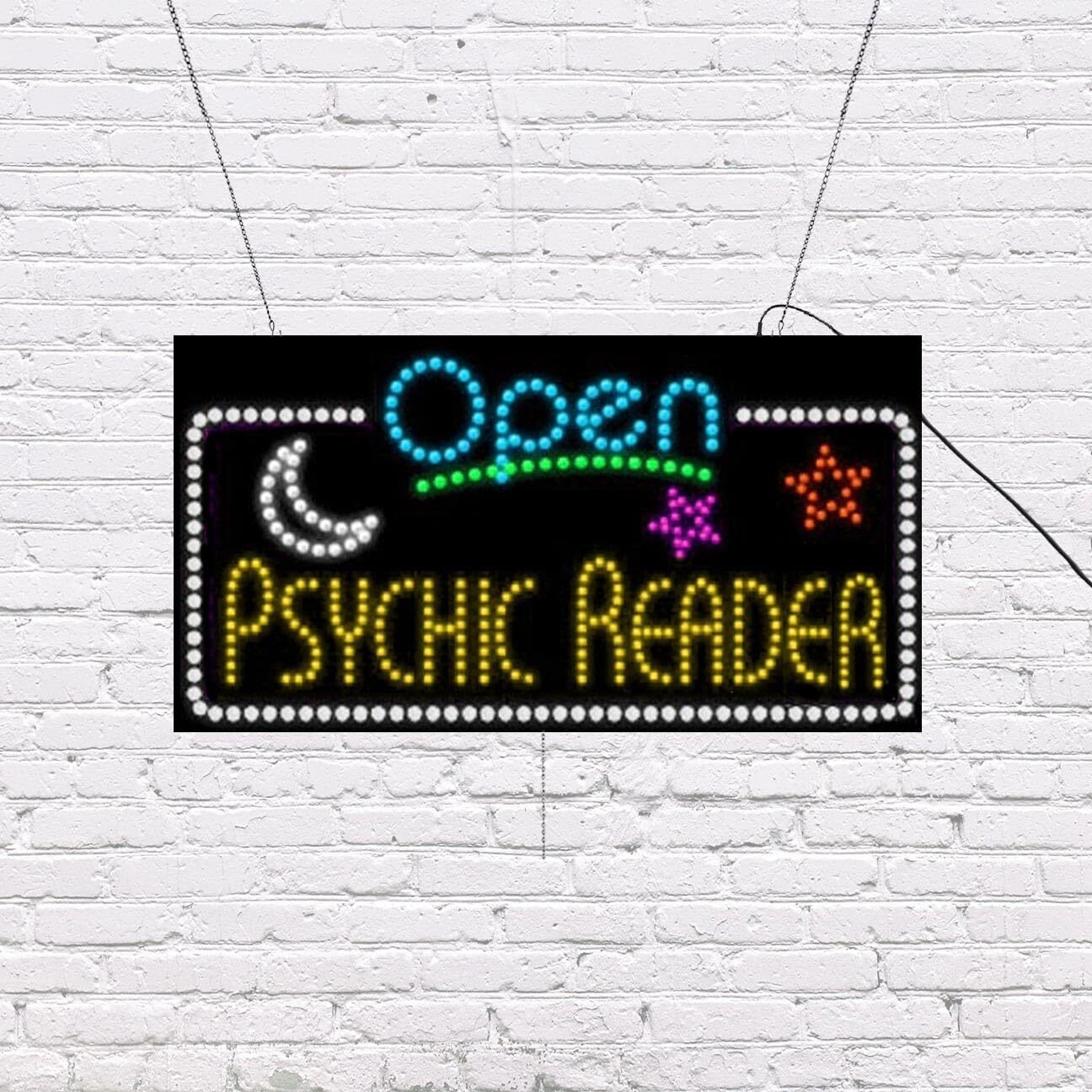 LED Open Psychic Reader | Light-up Sign | 31″W x 17″H x 2″D