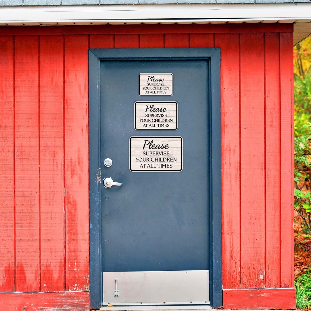 Classic Framed Plus Please Supervise Your Children At All Times Wall Sign