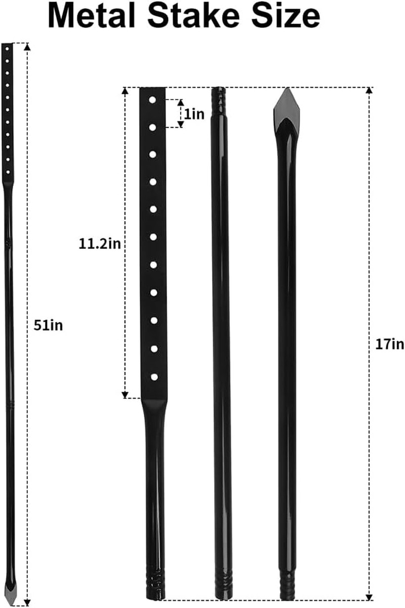 2 Pack Heavy Duty Metal Thick Stake for Yard Signs, 51 Inches Long Metal Posts w