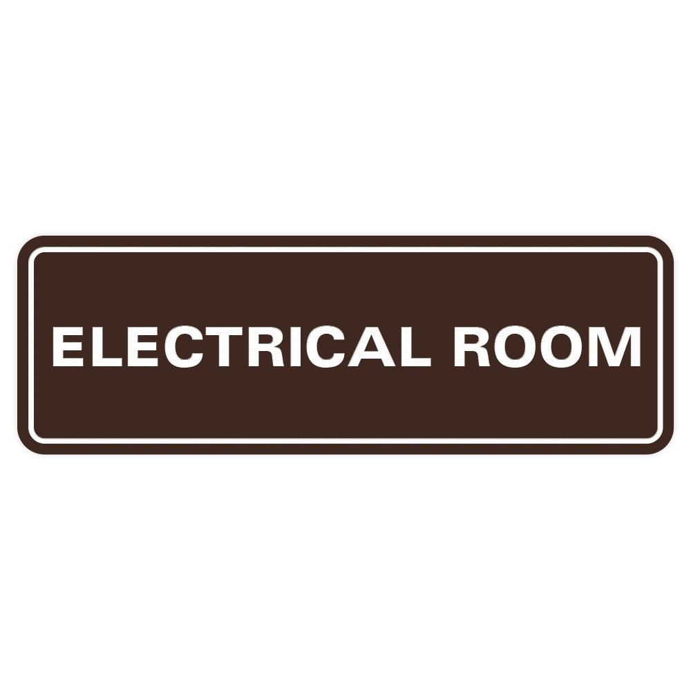 Electrical Room Sign Dark Brown Small Durable Wall Door Business Plaque