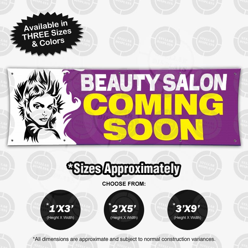 BEAUTY SALON COMING SOON Banner Vinyl Sign Hair Stylist Poster Boutique Shop