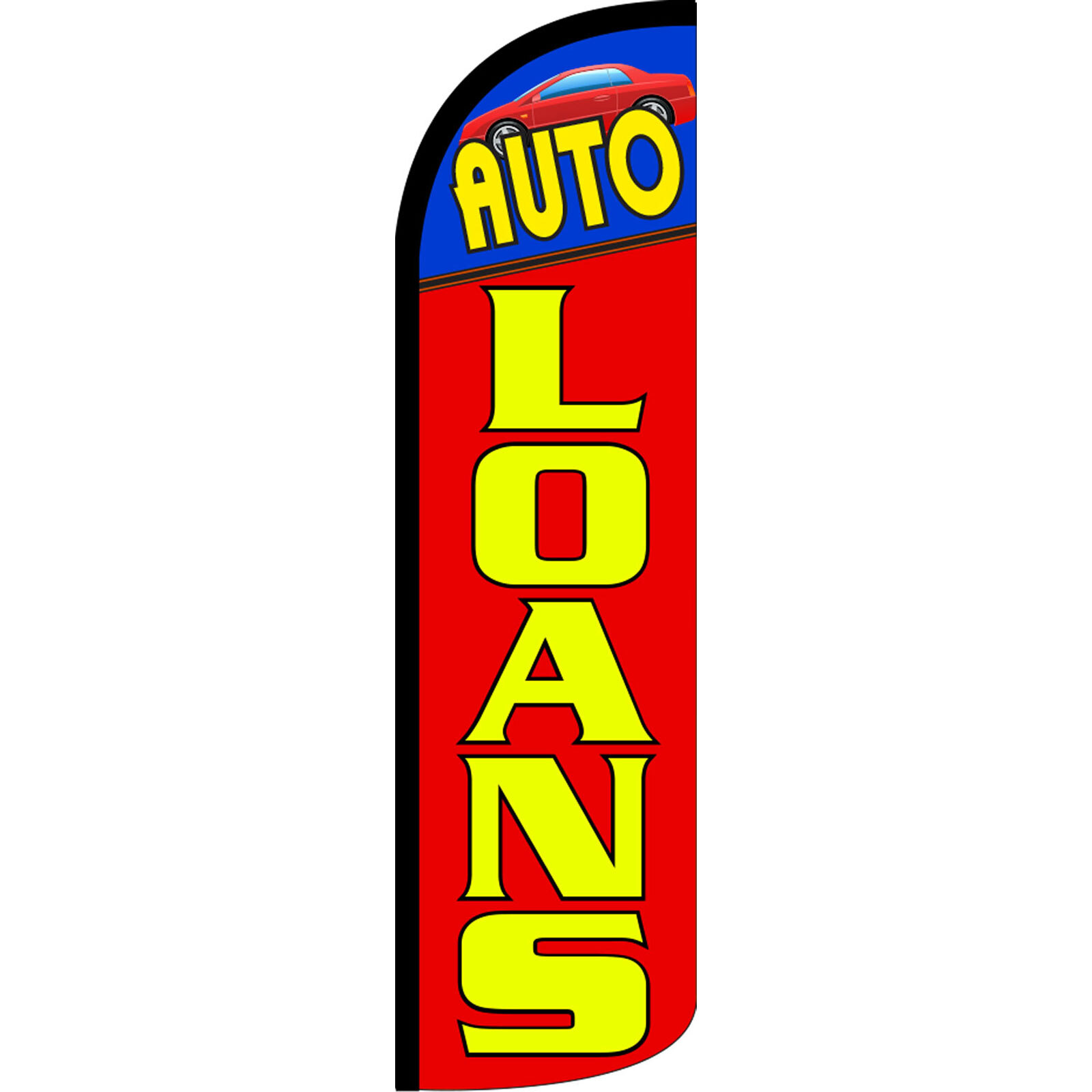 Auto Loans 3 ft X 11 1/2 ft Windless Swooper Flag (Flag Only)