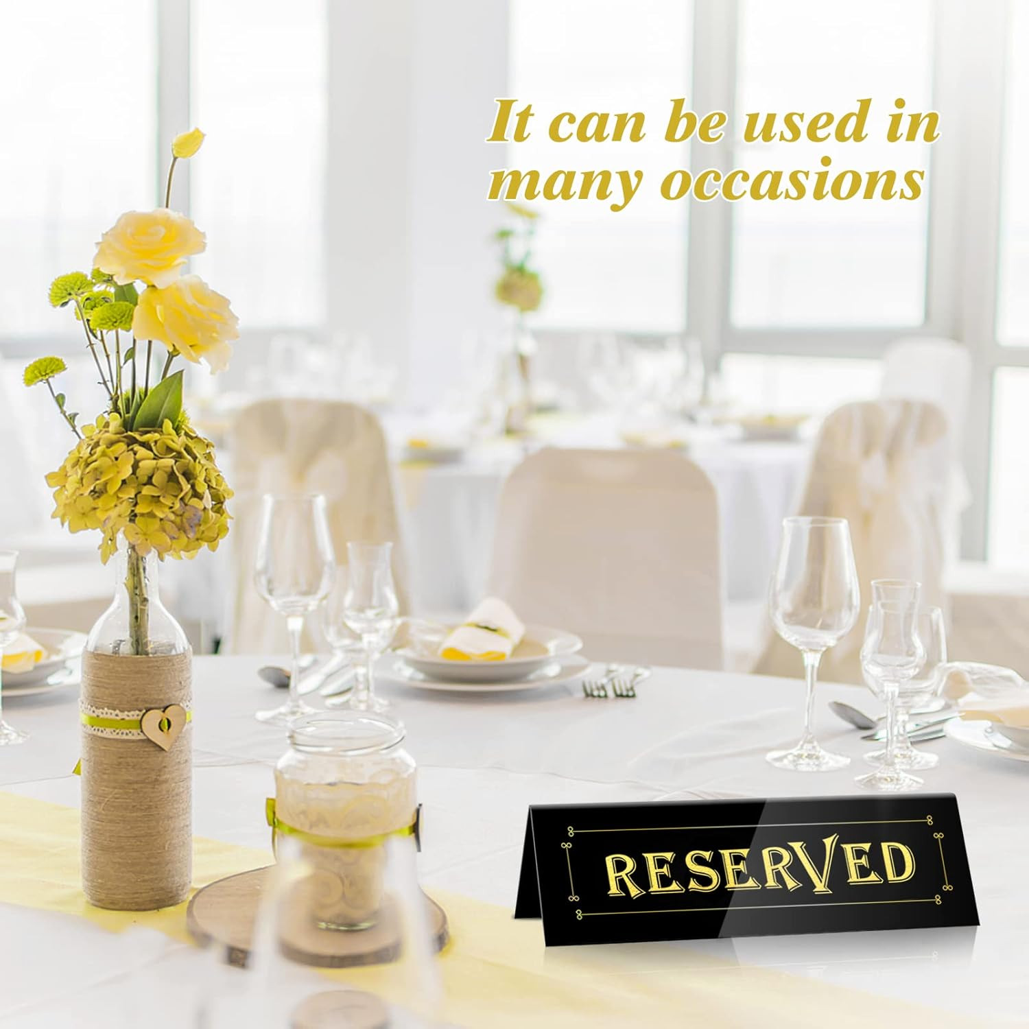 20PCS Acrylic Reserved Table Tent Signs, Reservation Seat Signs for Wedding, Res
