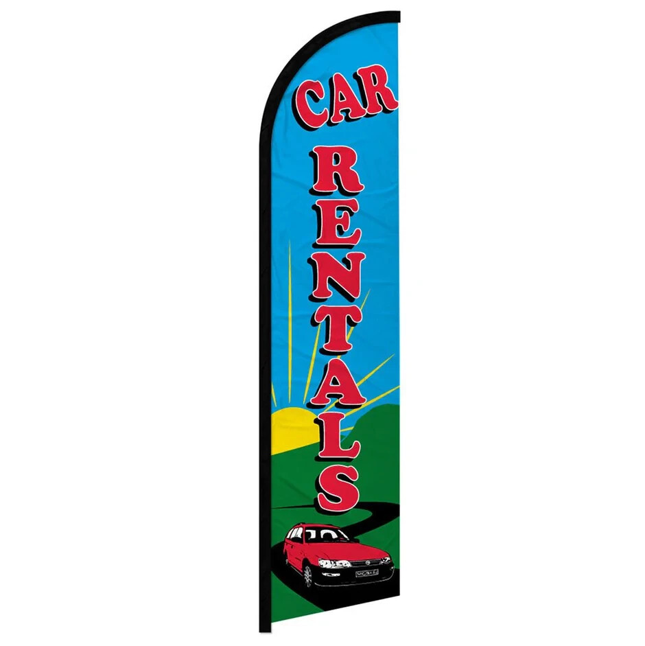 Car Rental Windless Advertising Banner Flag for Rent-A-Car Auto Dealerships