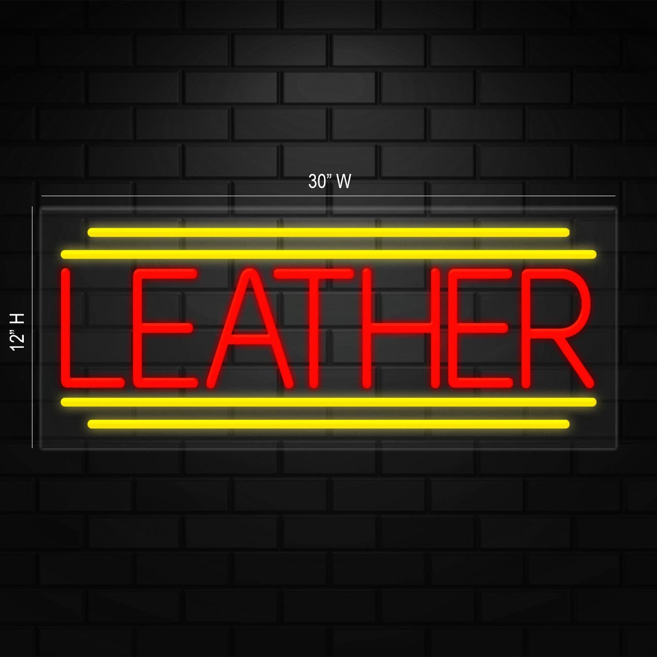 Leather Neon Sign for Retail Displays | LED Flex Neon | 30″W x 12″H x 1″D