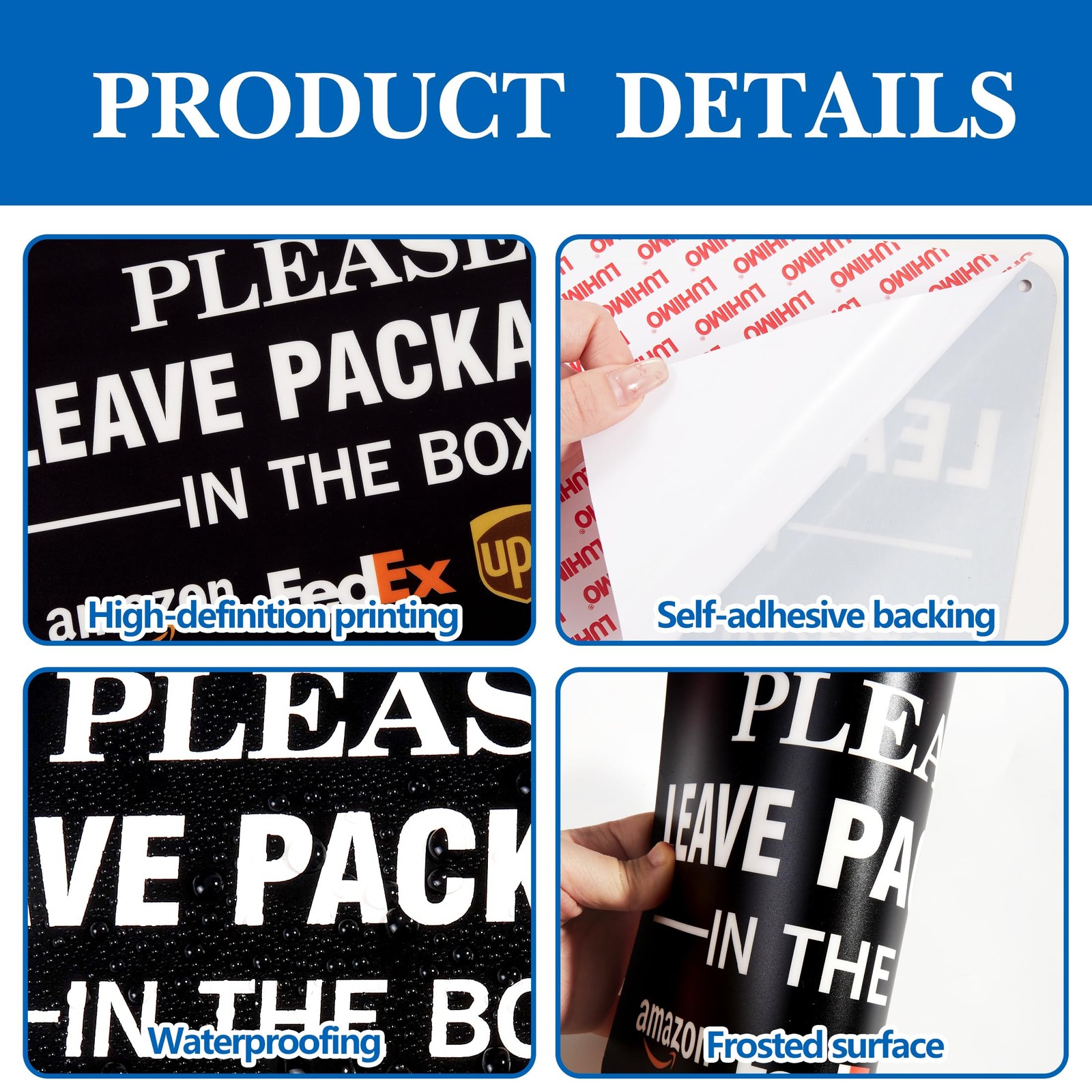 Leave Packages Here Sign,Self-Adhesive Please Place Packages in Box