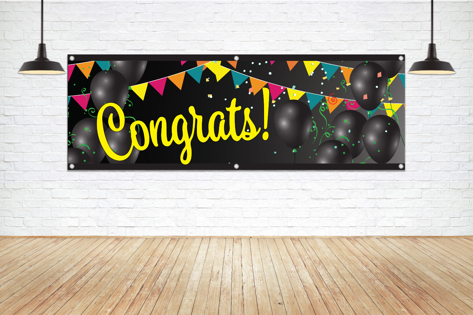 CONGRATS Congratulations Vinyl Banner Sign Graduation Birthday Celebration Fest